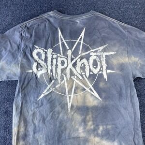 Slipknot Shirt Mens Small Gray Bleach Dye Logo Graphic Metal Band Tee T-Shirt